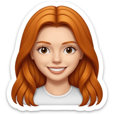 ginger Kendall Jenner with long hair in the style of an emoji sticker