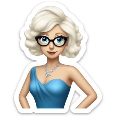 Elegant lady-gaga-dancing-blue eyes- wearing glasses: sticker