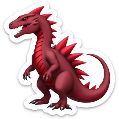 Badass cool edgy black and red salazzle-tyranitar-hybrid, full body sticker
