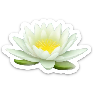 Water lily with a white flower in a swamp sticker