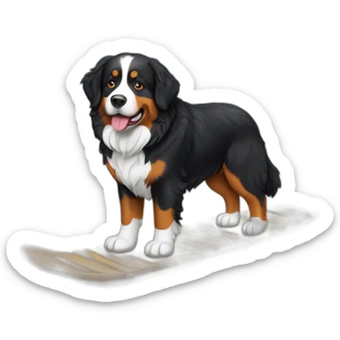 Bernese mountain dog hiking sledging sticker