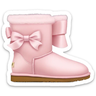 Pastel pink ugg shoes with bows  sticker