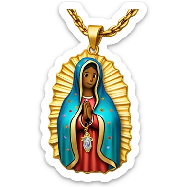 Gold chain Virgen de Guadalupe sticker