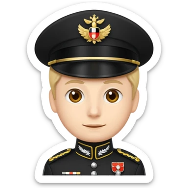 Un emoji di un carabiniere con il grado da carabiniere con uniforme nera sticker