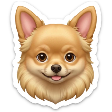 Dog with Pomeranian body and chihuahua  head and all blond full dog sticker