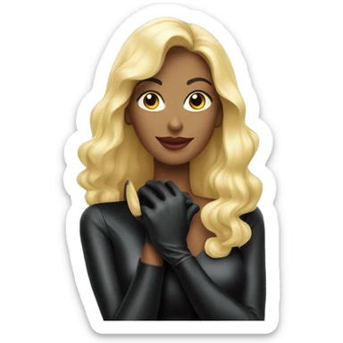 Black Latex gloves blonde elegant woman sticker