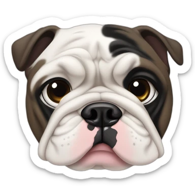 Bulldog francés macho blanco con mancha negra en un ojo sticker