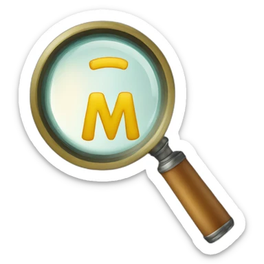 The letter W under a magnifier sticker