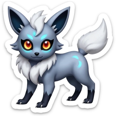 Absol-Zorua-Umbreon-Fakémon-hybrid-creature (full body)  sticker