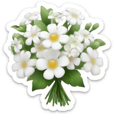 white flower bouquet  sticker