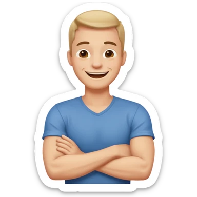 Arms crossing man neck laughing sticker