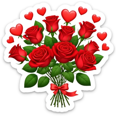 roses and hearts  sticker