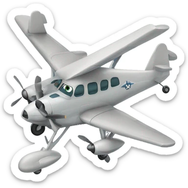 Four propeller plane sticker