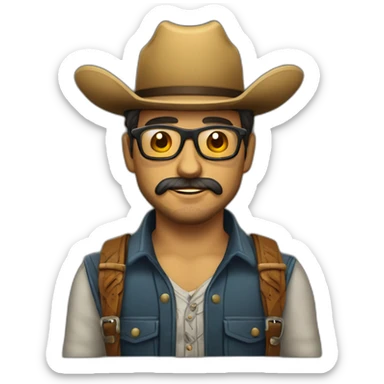 Vaquero con gafas de sol y chimuelo sticker