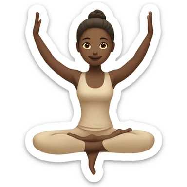 Girl doing yoga in beige tones  sticker