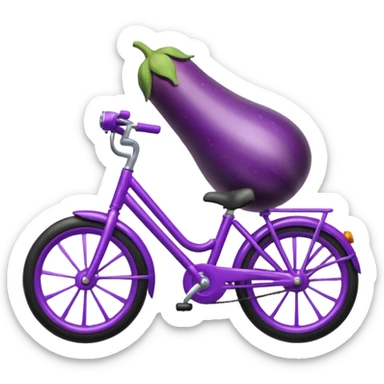 Eggplant on a bike sticker