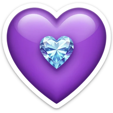 purple heart with diamond around sticker