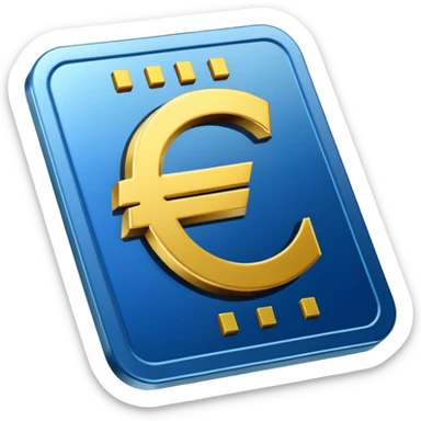 Electronic chip euro sign  sticker