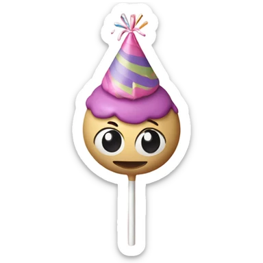 Birthday cake cake pop sticker