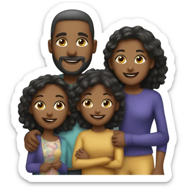 Family of 4 girls, 4 boys celebrating New Year’s Eve sticker