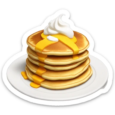 Pancake filled with mango and whipped cream sticker