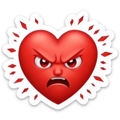 Angry heart with face sticker
