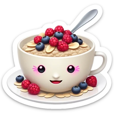 Cyber-style oatmeal with berries sticker