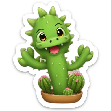 dragon cute cactus sticker