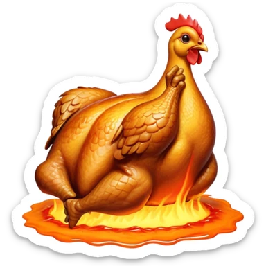 hot lava and chicken sticker