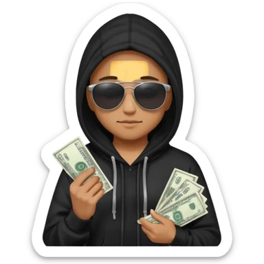 hoodie, sunglasses, money ALL DIGITAL sticker