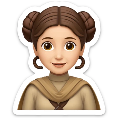 Star Wars Return of the Jedi, Princess Leia in Endor outfit, emoji style sticker