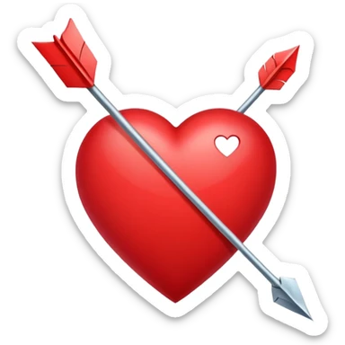 Corazón  rojo flechado sticker