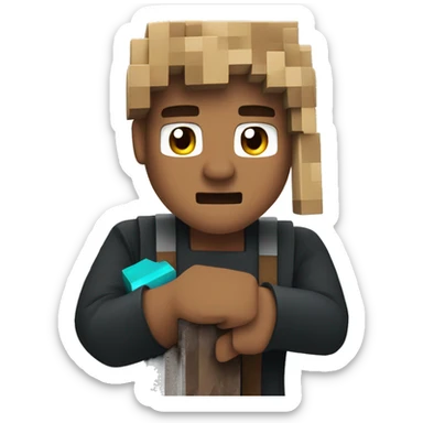 a pc playing minecraft in the apple emoji style sticker