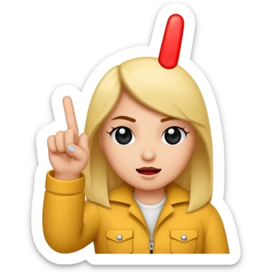 A baddie showing middle finger  sticker