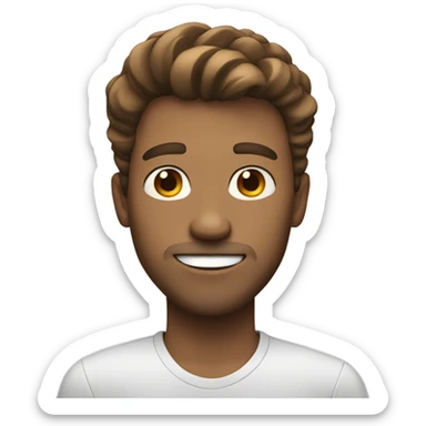 a white guy with brown hair a modern hairstyle sticker