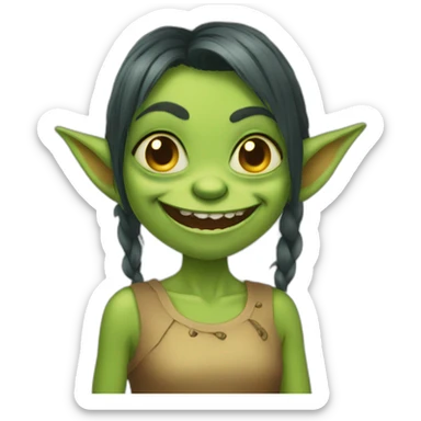 Ugly goblin girl sticker