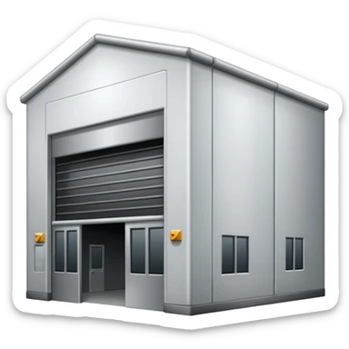 a 2d warehouse in black and white for a report from the outside sticker