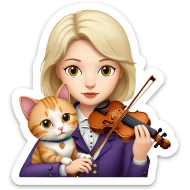Violinist with cat sticker
