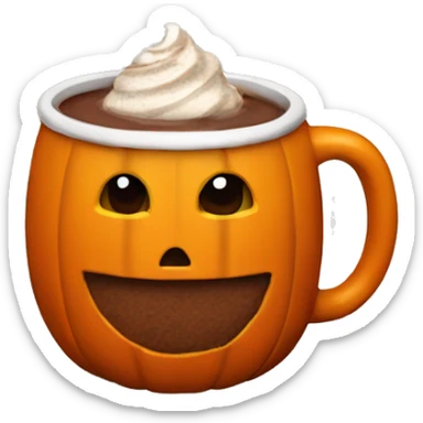 Hot chocolate in a pumpkin mug  sticker