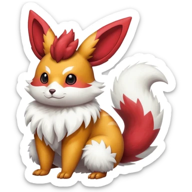 Shiny Furret-Flareon-Minccino-Zangoose-Hybrid (Full body) sticker