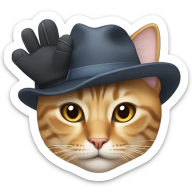 cat with a hat and gloves sticker