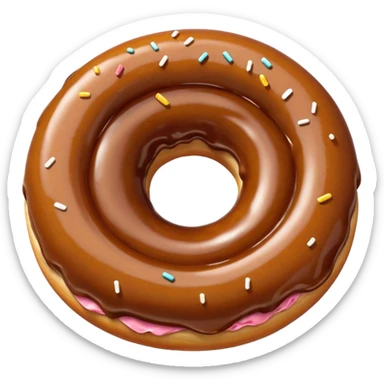 White glue brown donut  sticker