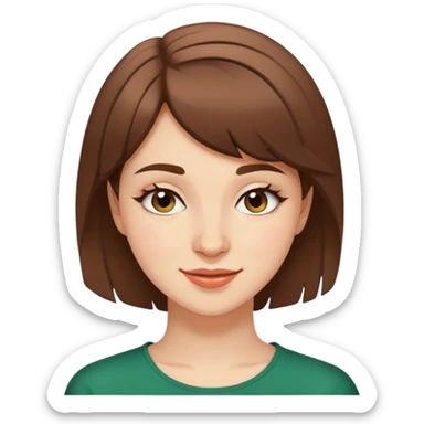 20-year-old Chechen girl with short brown hair, winking sticker