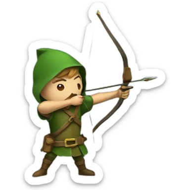 robin hood shooting arrow sticker