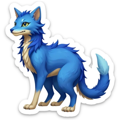 Kawaii dark vibrant edgy fantasy ethereal feline-vernid-sergal-fursona animal creature with a tufted tail full body sticker