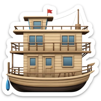 Simple monotone houseboat sticker