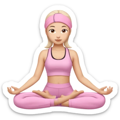 asian yoga girl light pink clothes  sticker