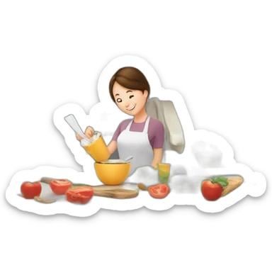 Illustrate a digital calendar with animated dates, in a busy family   kitchen." sticker