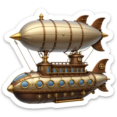 steampunk airship sticker