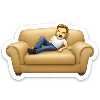 Leonardo di caprio laying in a comfy sofa  sticker